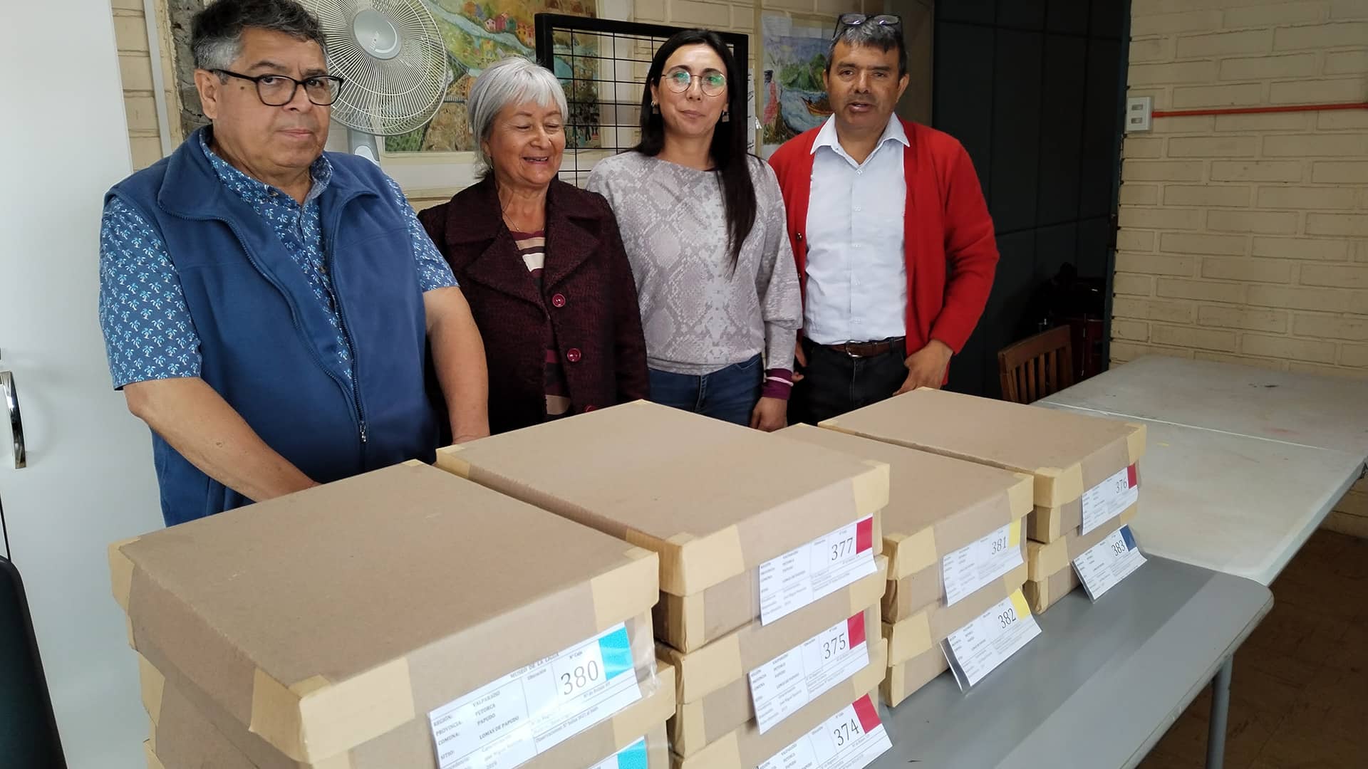 Ramirez, Aguilera, Araya y el director del Museo Sr. Darío Aguilera