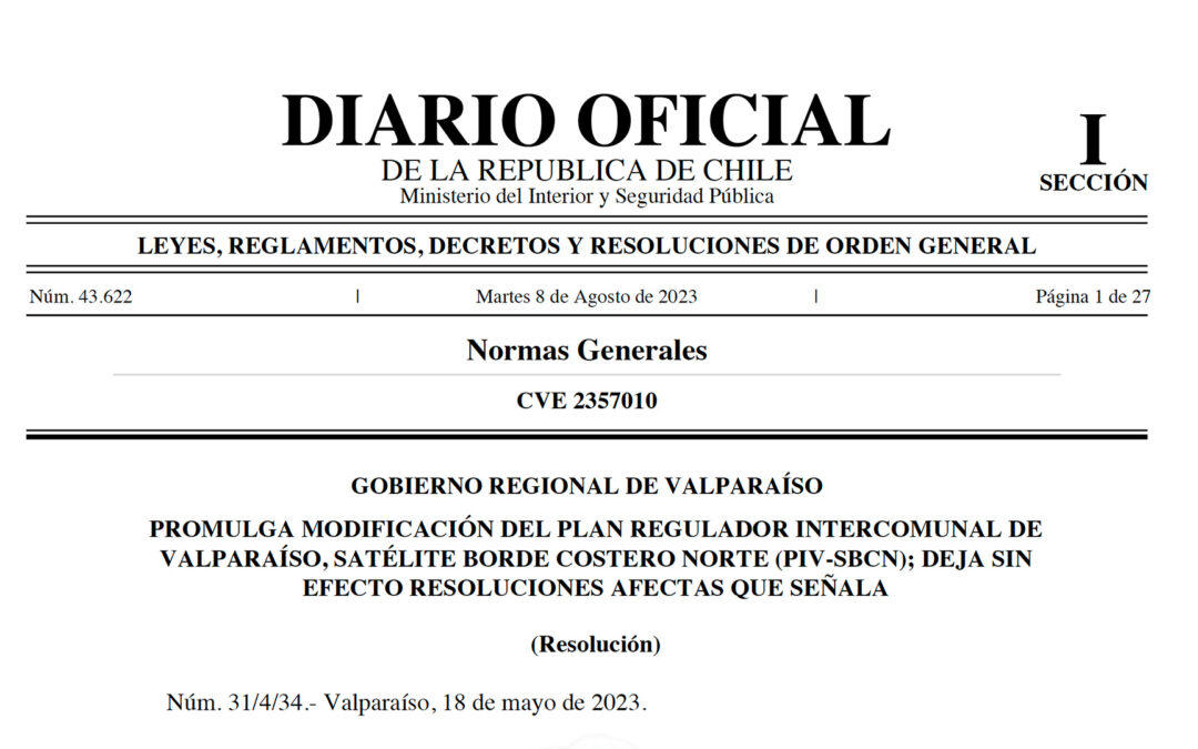 Es promulgado en el Diario Oficial el Plan Regulador Intercomunal Satélite Borde Costero Norte (Zapallar, Papudo, La Ligua y Puchuncaví)