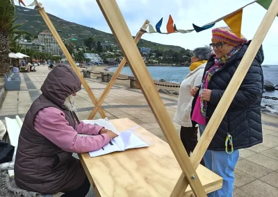 público en puesto sobre patrimonio en costanera papudo